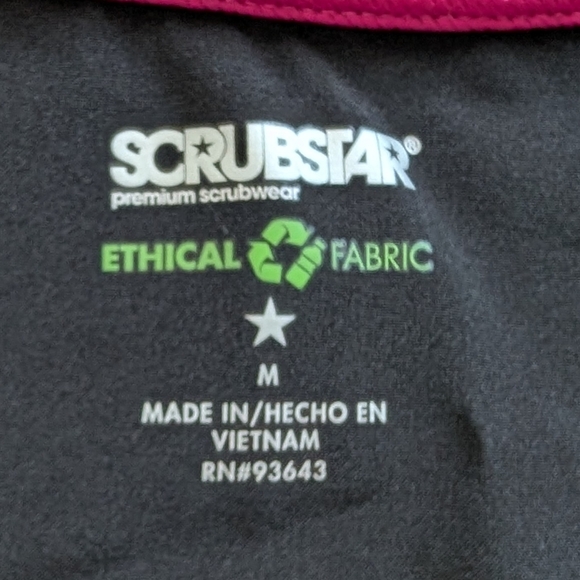 Scrubstar Black V Neck Short Sleeve V-Neck Scrub Top Size Medium - Picture 9 of 15